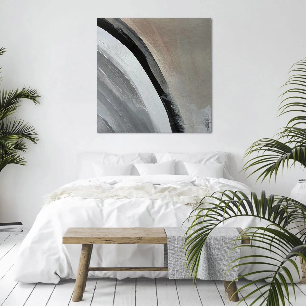 Impression sur toile - Image sur toile - Composition : arc de noir et gris - 30x30 cm