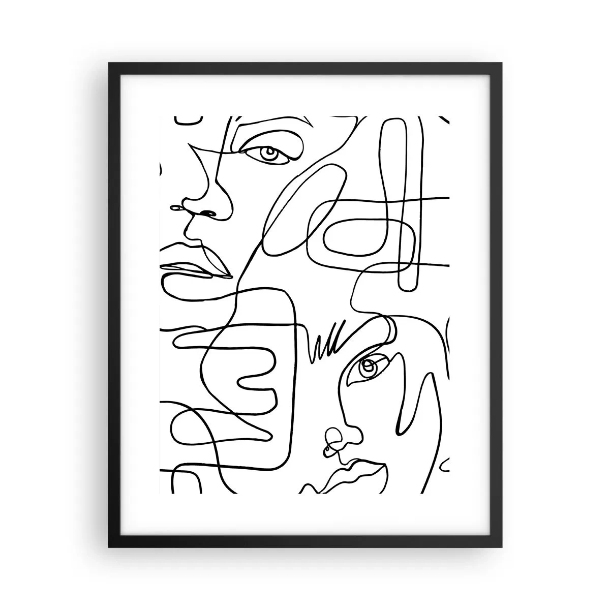 Affiche dans un cadre noir - Poster - Dans des émotions enchevêtrées - 40x50 cm