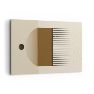 Impression sur toile - Image sur toile - Composition géométrique abstraite dans les tons beige et marron - 120x80cm - Différents états - Décoration murale moderne pour le salon et la chambre ARTTOR