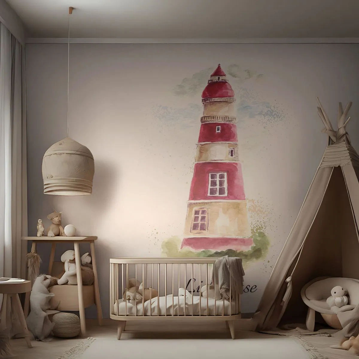 Papier Peint Photo Premium Canvas - Il y a toujours beau temps autour - Phare, Bord de mer, Mer - 250x175 cm