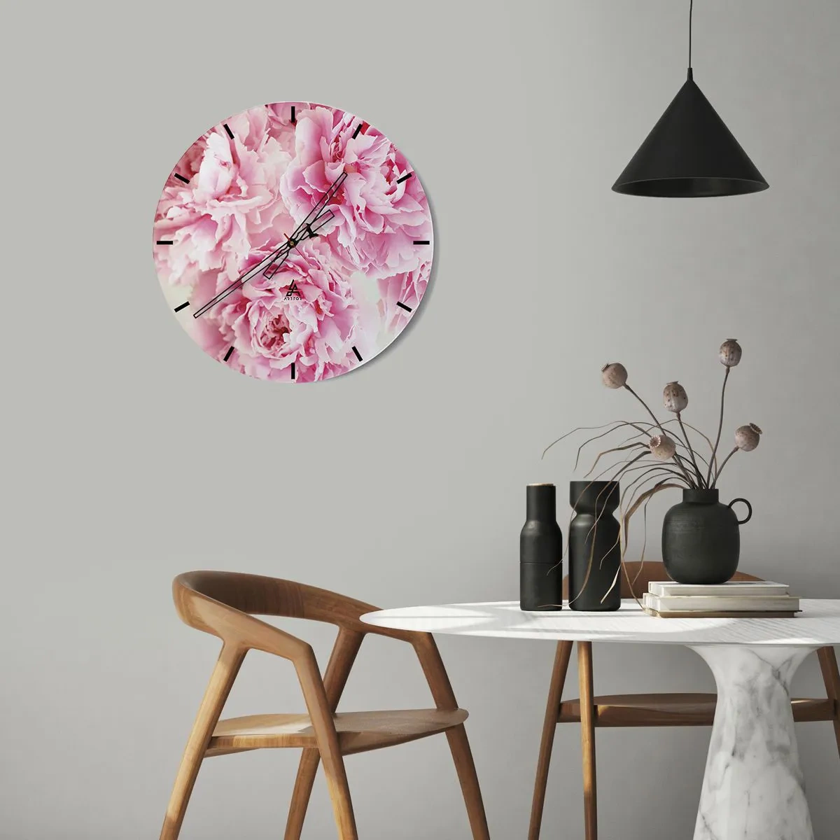 Horloge murale - Pendule murale - En glamour rose - 30x30 cm