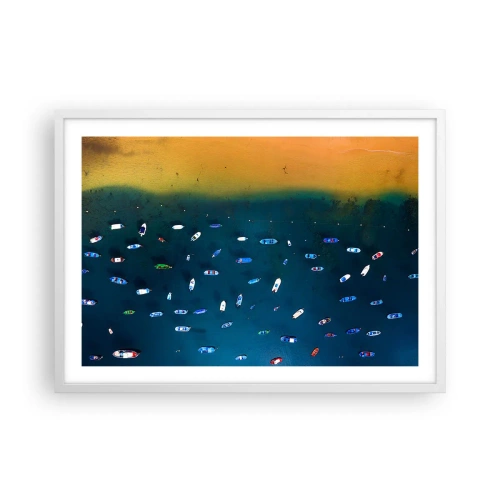 Affiche dans un cadre blanc - Poster - Jeu de vacances - 70x50 cm