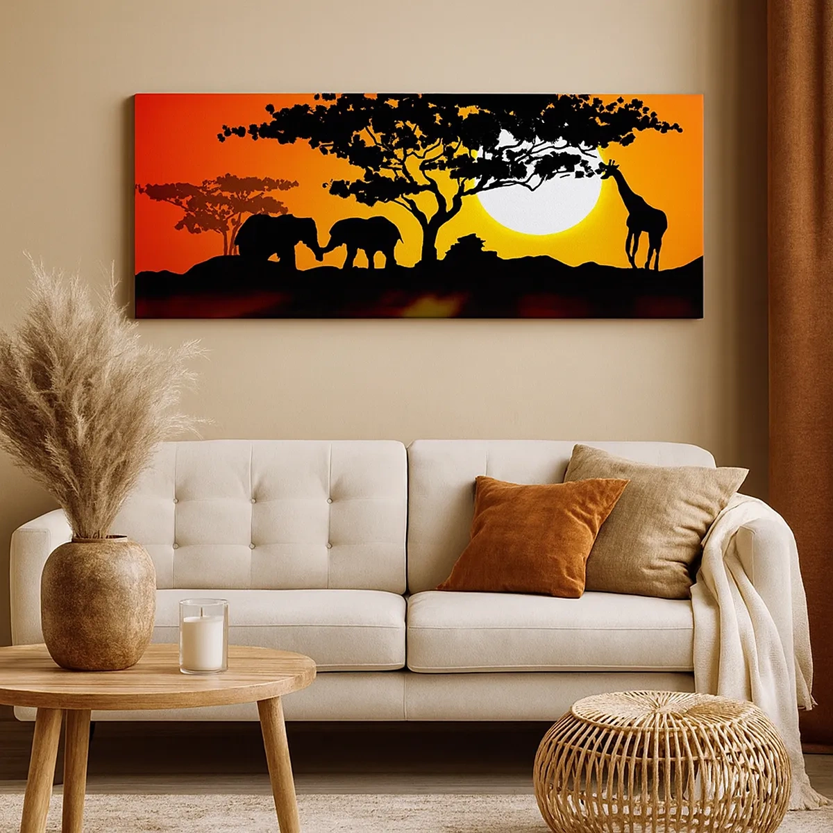 Impression sur toile - Image sur toile - Rencontre dans la savane - 30x30 cm