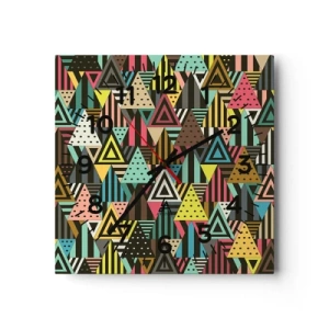 Horloge murale - Pendule murale - En rythme de trois - 30x30 cm