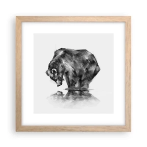 Affiche dans un chêne clair - Poster - Ravi de rencontrer quelqu'un de proche - 30x30 cm