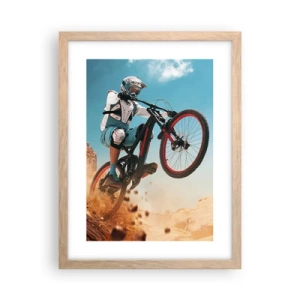 Affiche dans un chêne clair - Poster - Démon de la folie du vélo - 30x40 cm