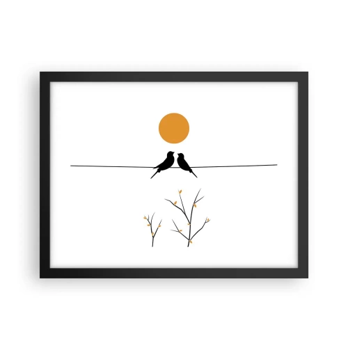 Affiche dans un cadre noir - Poster - Soirée pour rossignols - 40x30 cm