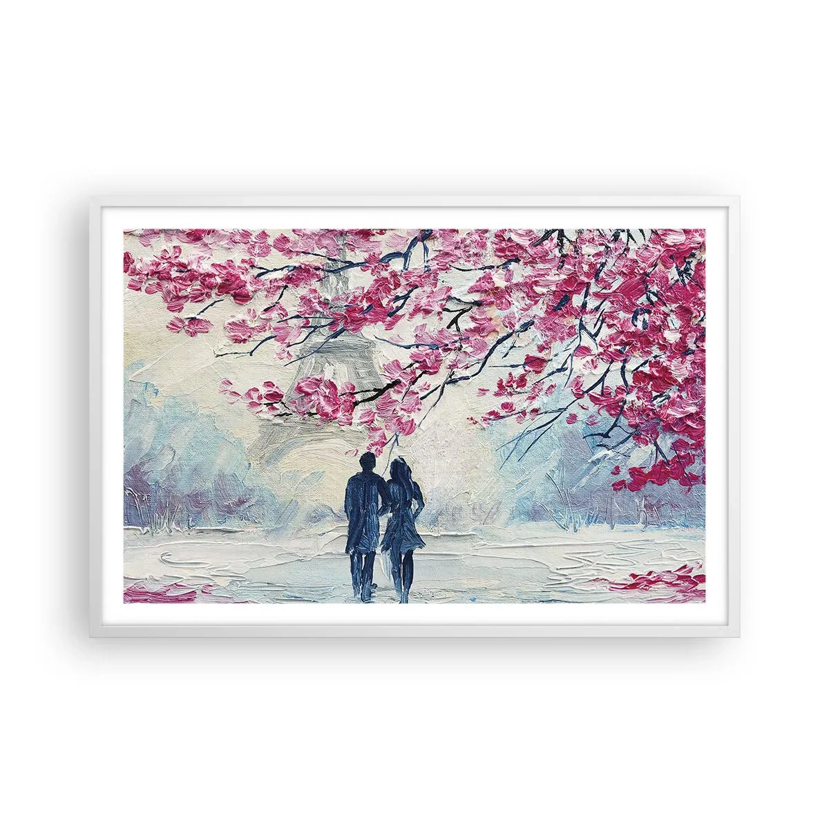 Affiche dans un cadre blanc - Poster - Ballade romantique - 91x61 cm