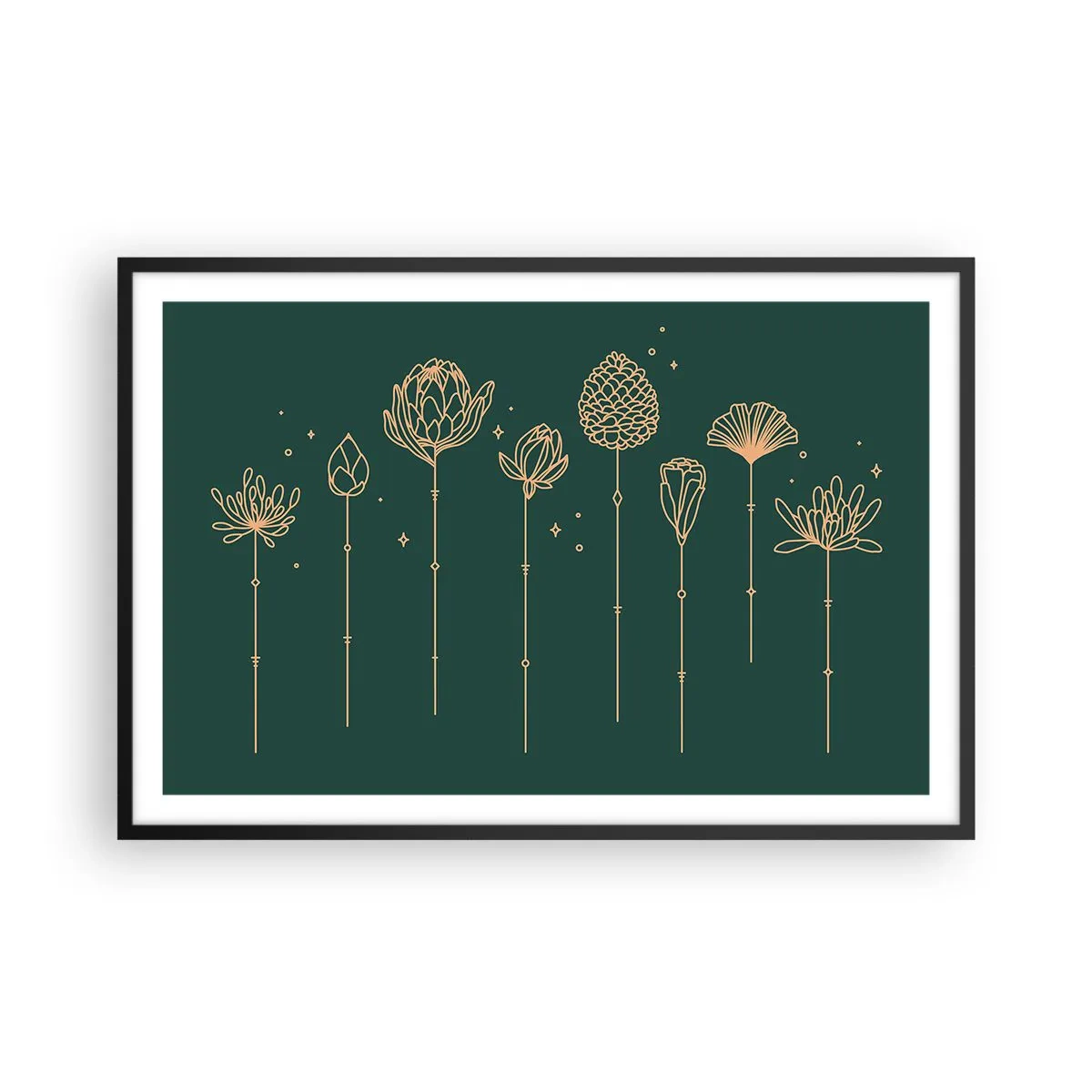 Affiche dans un cadre noir - Poster - La famille Plante - 91x61 cm