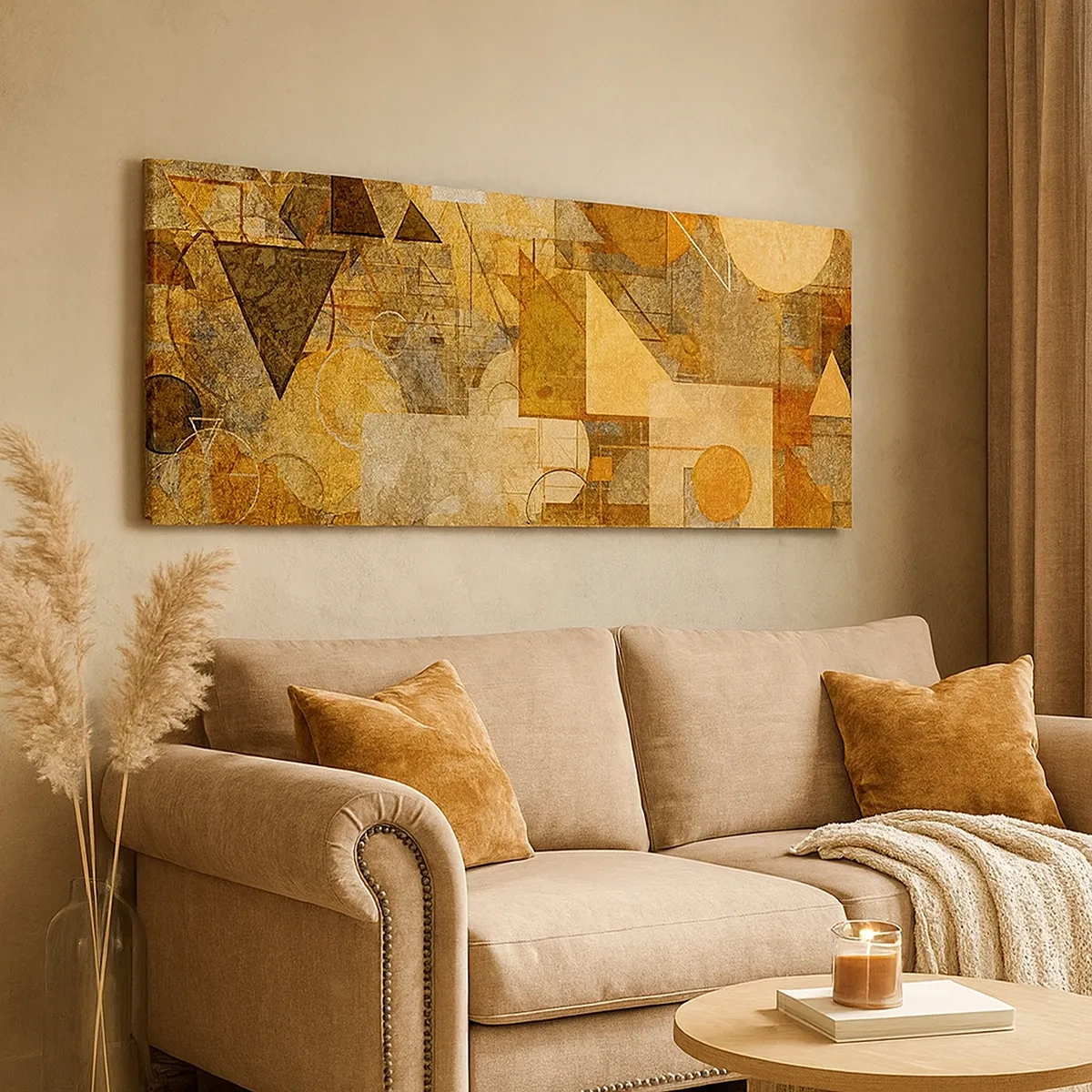 Impression sur toile - Image sur toile - Étude cubique de marron - 30x30 cm