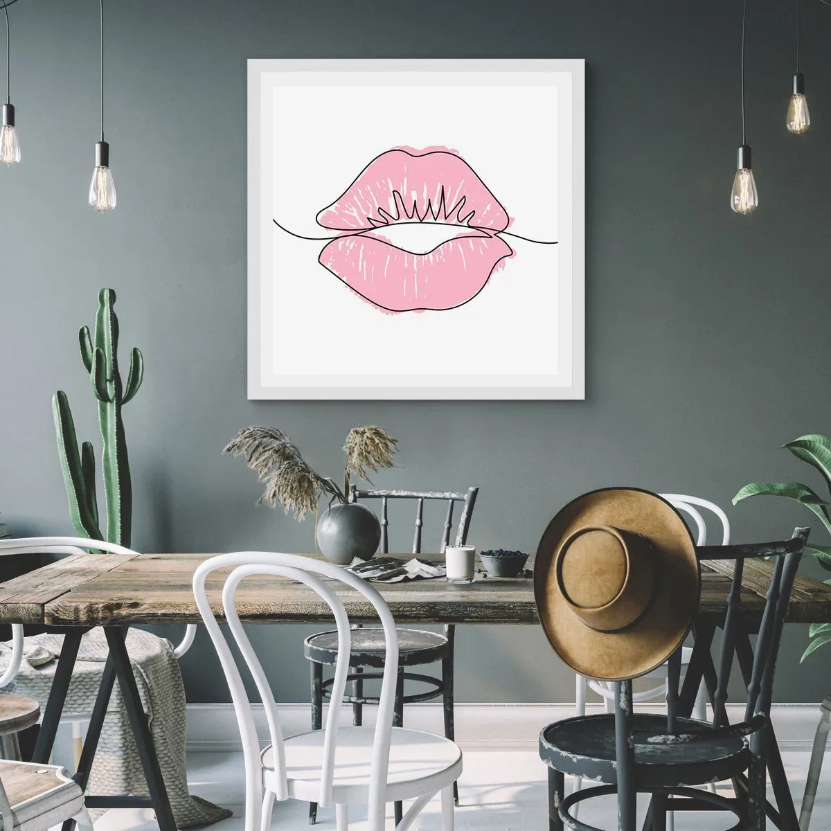 Affiche dans un cadre blanc - Poster - Prêt à l'embrassade? - 30x30 cm