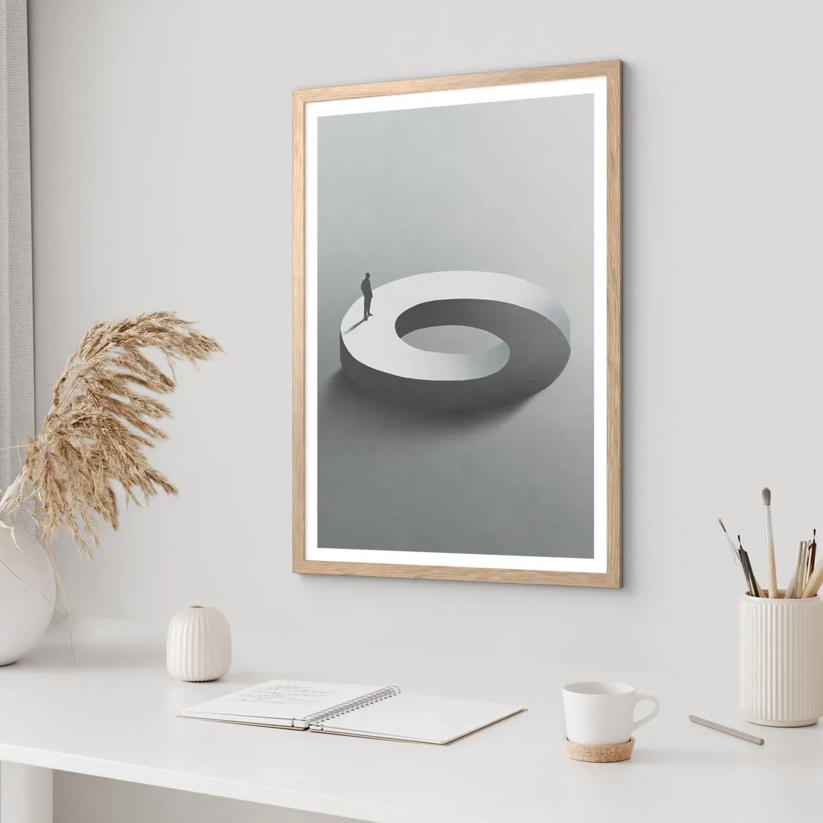 Affiche dans un chêne clair - Poster - Et sois intelligent ici - 70x100 cm