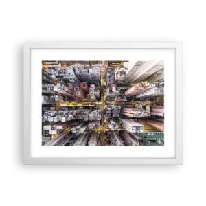 Affiche dans un cadre blanc - Poster - Salutations de Hong-Kong - 40x30 cm