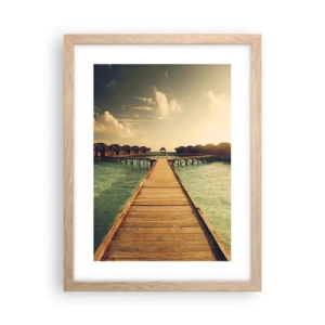 Affiche dans un chêne clair - Poster - Invitation chaleureuse - 30x40 cm