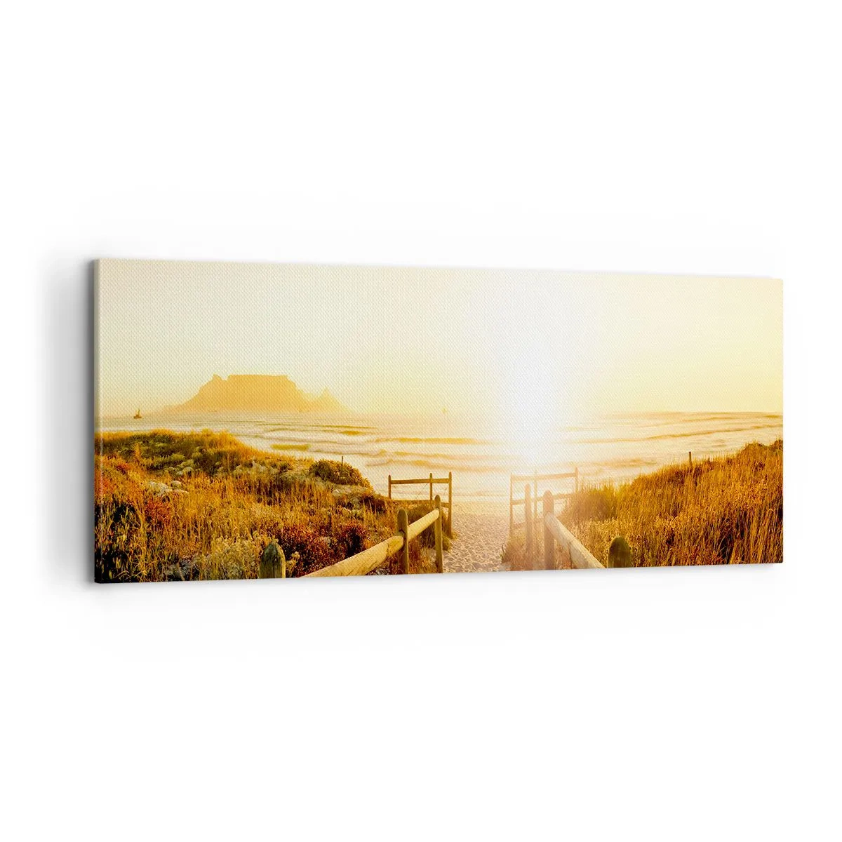 Impression sur toile - Image sur toile - A travers la dune, vers le soleil - 100x40 cm