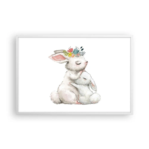 Affiche dans un cadre blanc - Poster - Maman irremplaçable - 91x61 cm