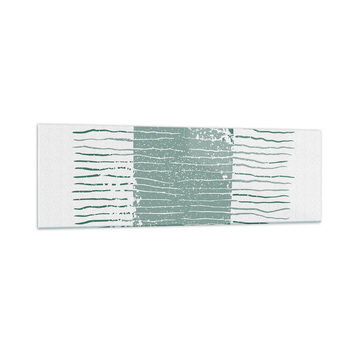 Impression sur verre - Image sur verre - Motif géométrique dans les tons vert mer et blanc - 160x50cm - Abstraction de la mer - Décoration murale moderne pour le salon et la chambre ARTTOR