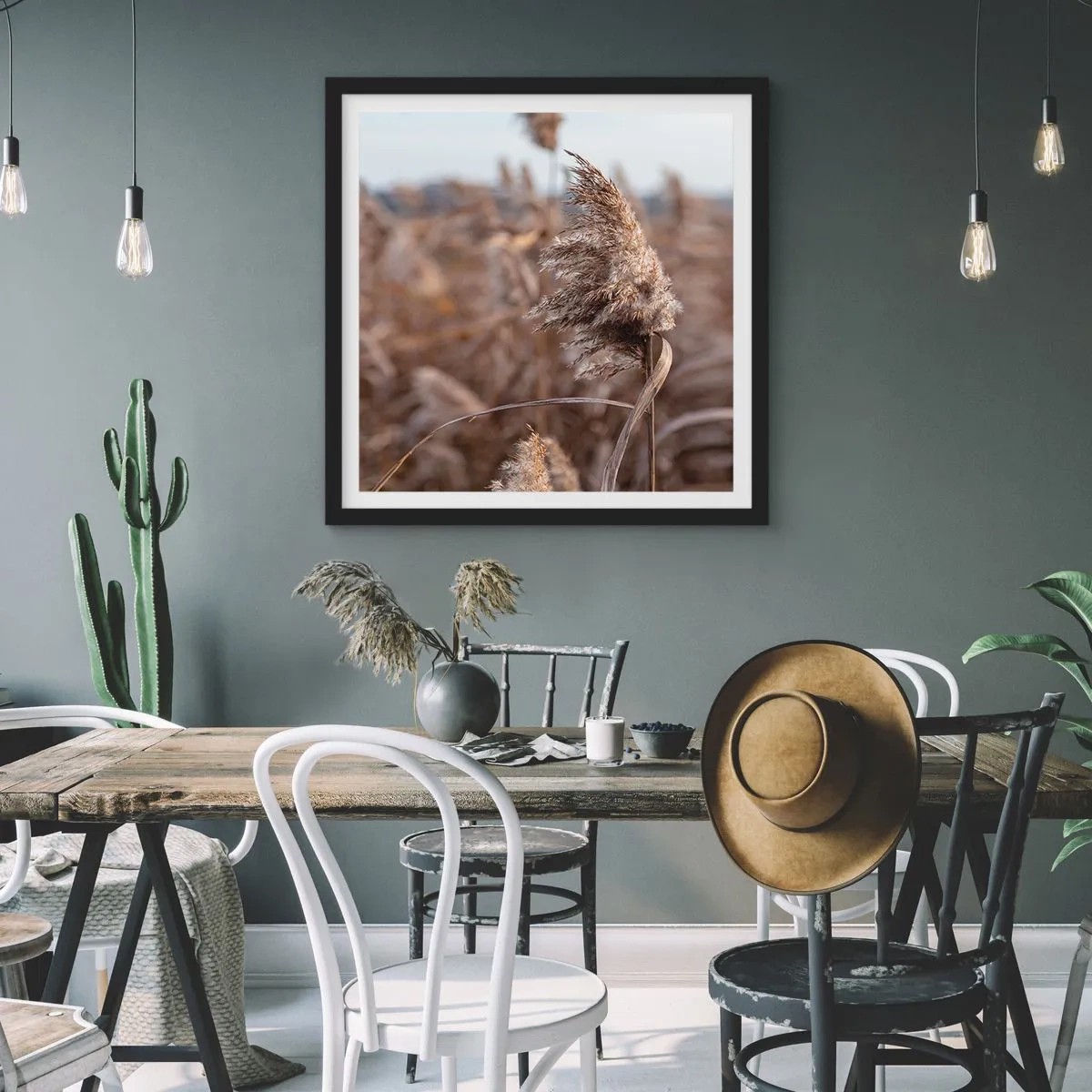 Affiche dans un cadre noir - Poster - Il est temps de s'envoler avec le vent - 60x60 cm