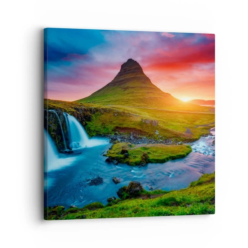 Impression sur toile - Image sur toile - Islande - feu et eau - 30x30 cm