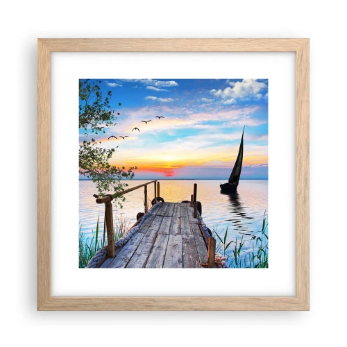 Affiche dans un chêne clair - Poster - Bonsoir! - 30x30 cm