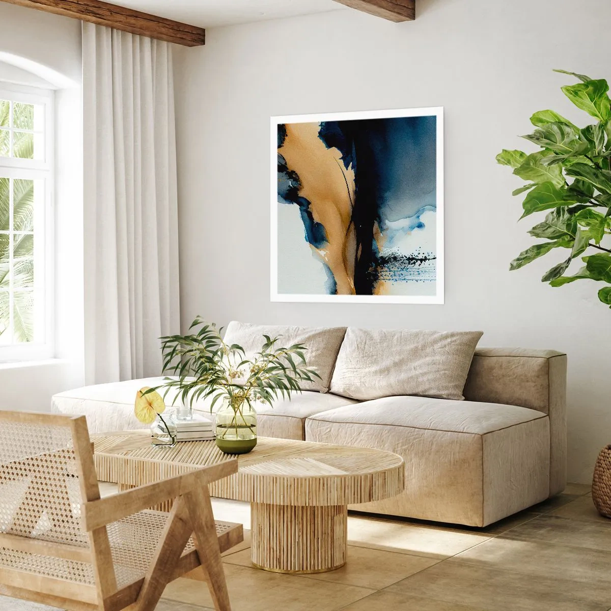 Affiche - Poster - Derrière le rideau - 60x60 cm