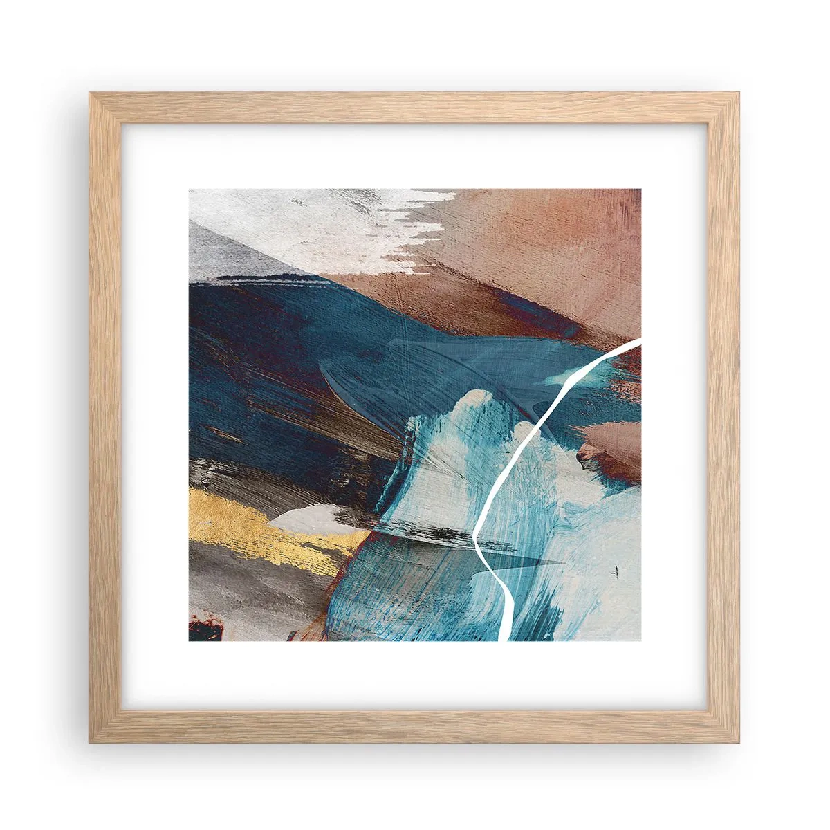 Affiche dans un chêne clair - Poster - Avec panache et énergie - 30x30 cm