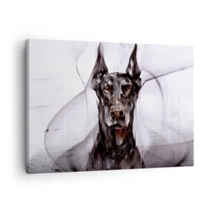 Impression sur toile - Image sur toile - Portrait abstrait d'un chien dans une démarche artistique - 70x50cm - Né noble - Décoration murale moderne pour le salon et la chambre ARTTOR