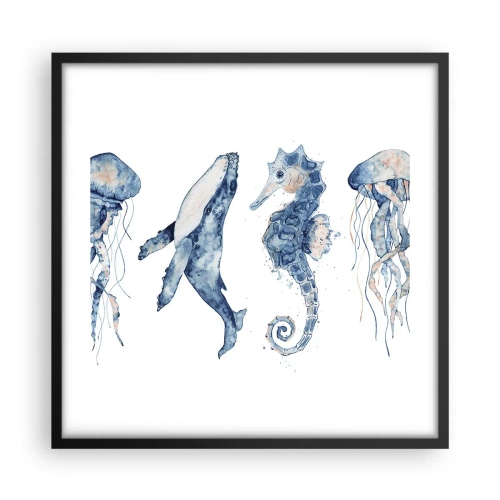Affiche dans un cadre noir - Poster - Merveilles de la mer - 50x50 cm