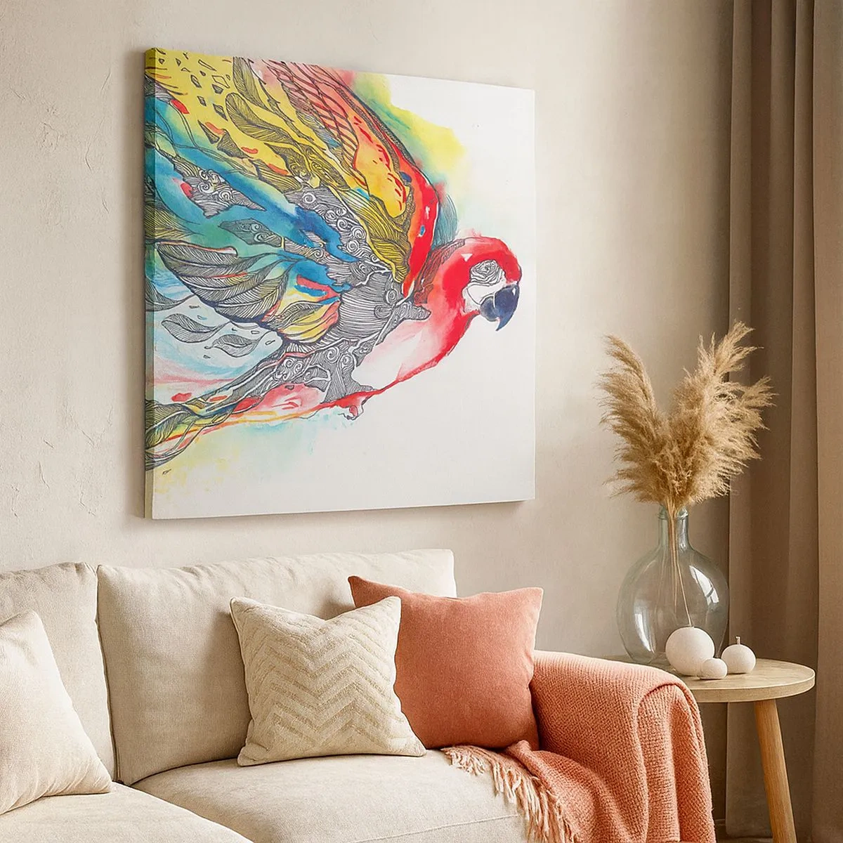 Impression sur toile - Image sur toile - Vivez haut en couleurs - 30x30 cm