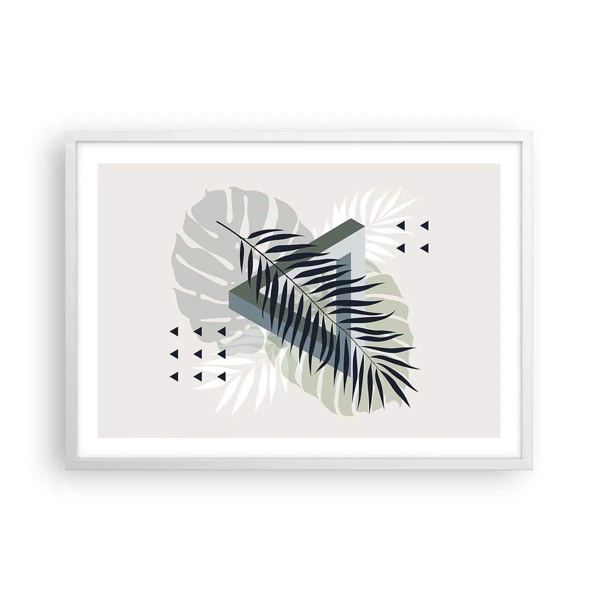 Affiche dans un cadre blanc - Poster - Nature et géométrie - deux odres? - 70x50 cm