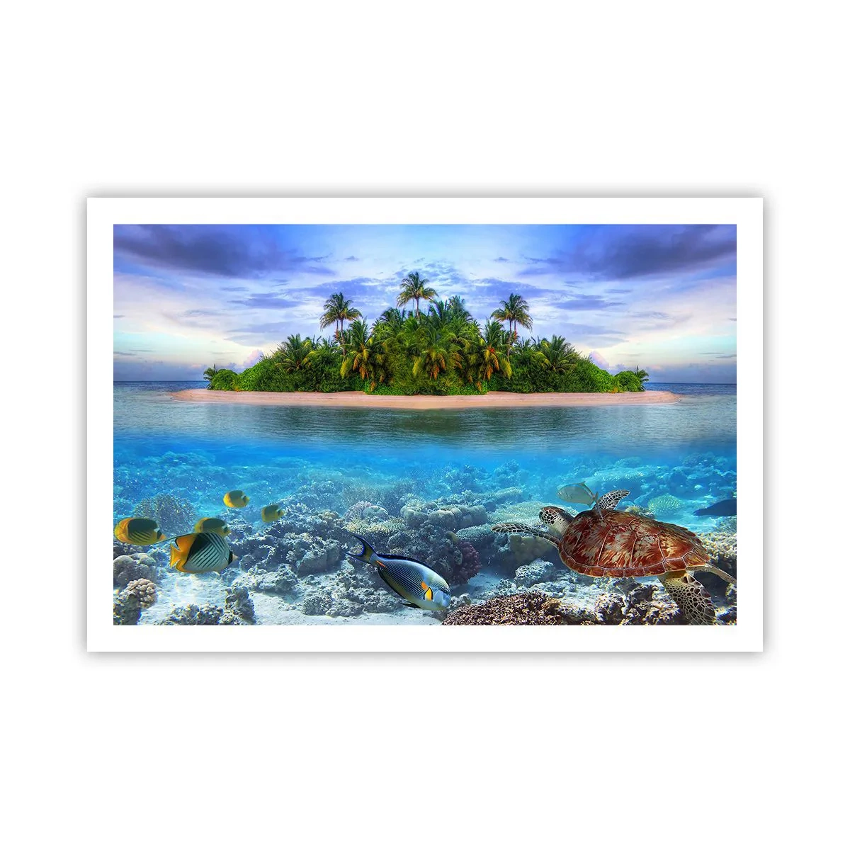 Affiche - Poster - L'île céleste vous invite - 91x61 cm