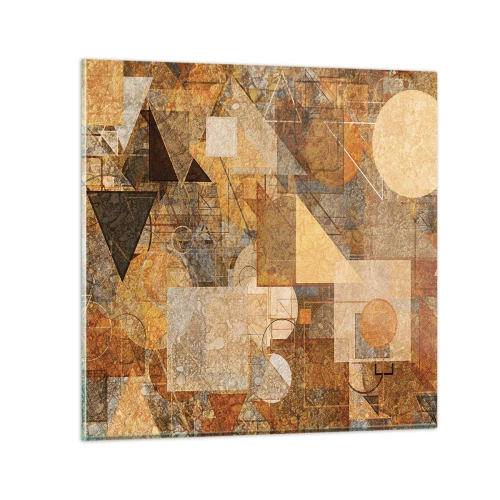 Impression sur verre - Image sur verre - Étude cubique de marron - 40x40 cm