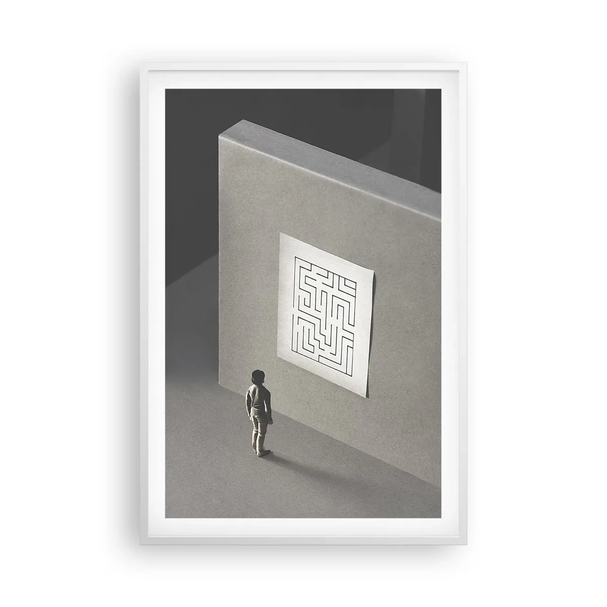 Affiche dans un cadre blanc - Poster - Mais où suis-je? - 61x91 cm