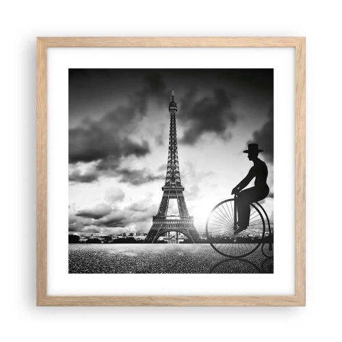 Affiche dans un chêne clair - Poster - Nostalgie de la Belle Epoque - 40x40 cm