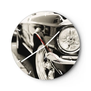 Horloge murale - Pendule murale - Gros plan du phare d'une voiture classique - 30x30cm - Brillance permanente - Décoration murale moderne pour le salon, la cuisine et la chambre ARTTOR