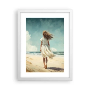 Affiche dans un cadre blanc - Poster - Pour rencontrer le soleil et le vent - 30x40 cm