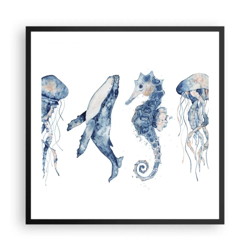 Affiche dans un cadre noir - Poster - Merveilles de la mer - 60x60 cm