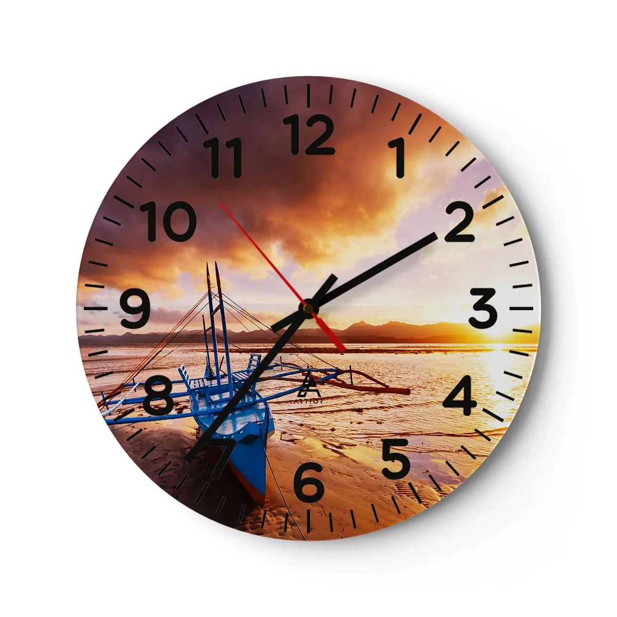 Horloge murale - Pendule murale - Allongez-vous dans le sable après une longue journée - 40x40 cm