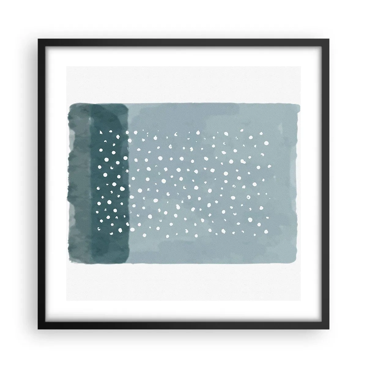 Affiche dans un cadre noir - Poster - Évolution de bleus - 50x50 cm