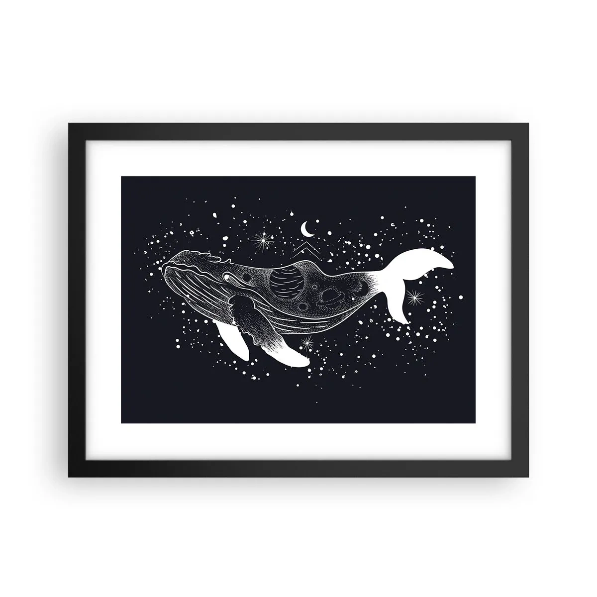 Affiche dans un cadre noir - Poster - Dans l'océan de l'univers - 40x30 cm