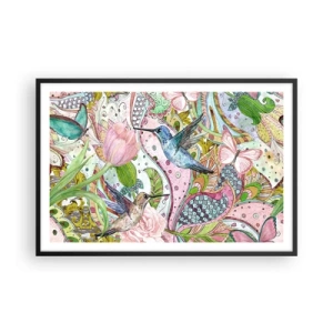 Affiche dans un cadre noir - Poster - Empêtré dans les vignes - 91x61 cm