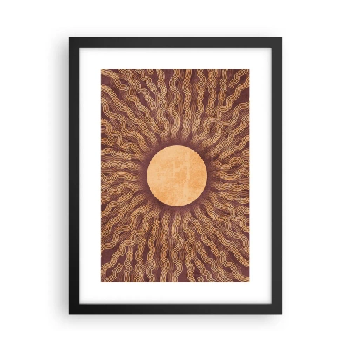 Affiche dans un cadre noir - Poster - Icône du soleil - 30x40 cm