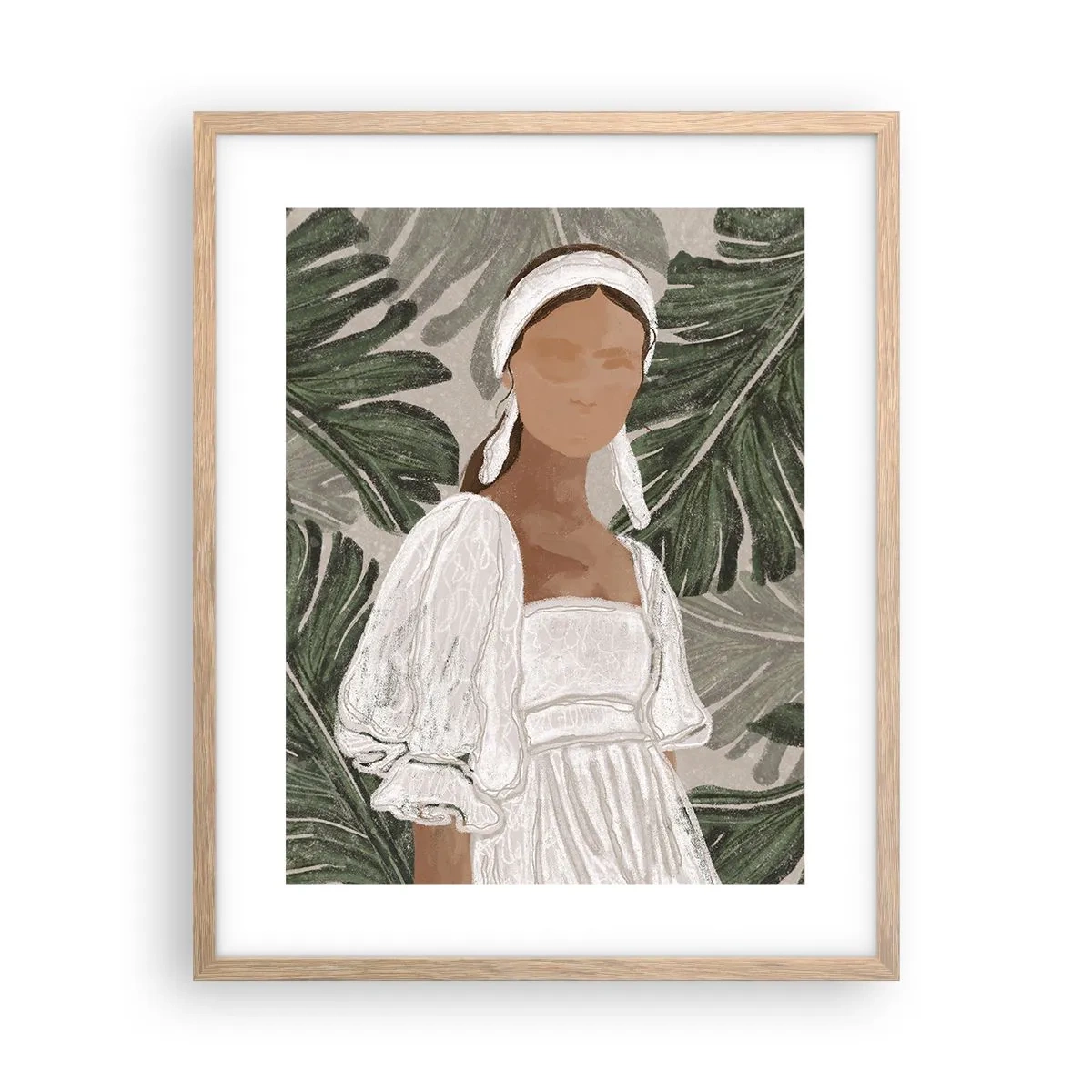 Affiche dans un chêne clair - Poster - Portrait exotique - 40x50 cm
