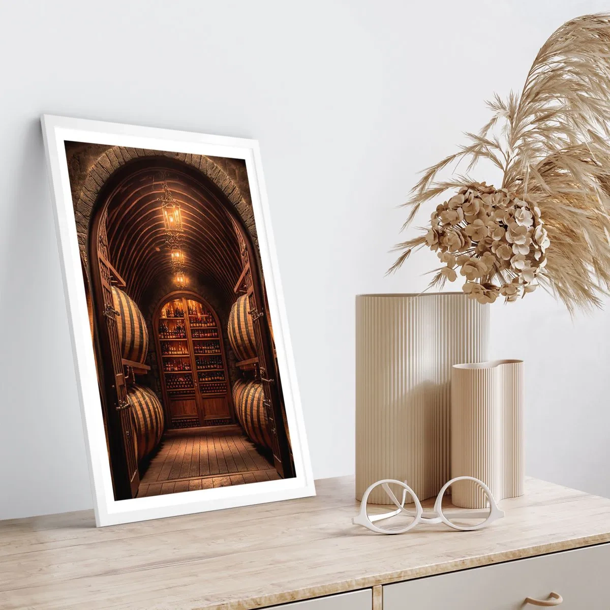 Affiche dans un cadre blanc - Poster - Cave climatisée - 30x40 cm