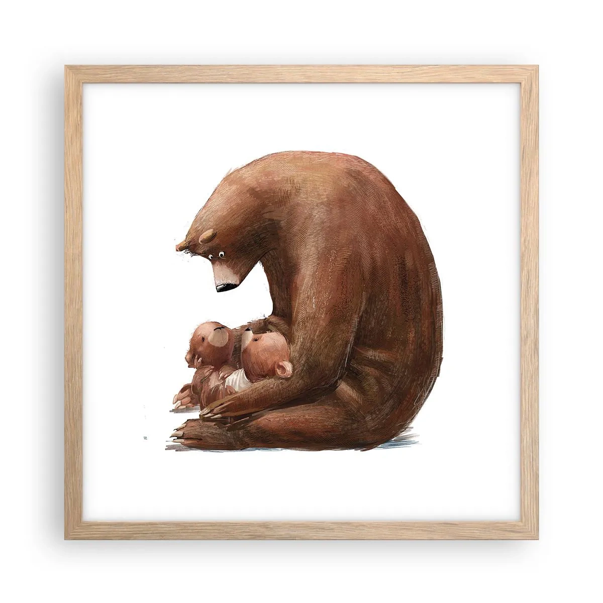 Affiche dans un chêne clair - Poster - Faites de beaux rêves les enfants - 40x40 cm