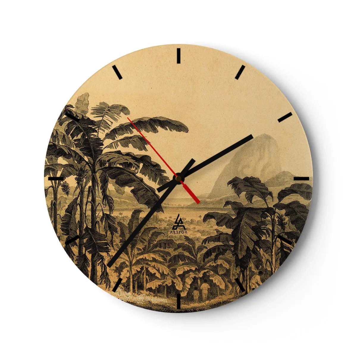 Horloge murale - Pendule murale - Dans un climat colonial - 40x40 cm