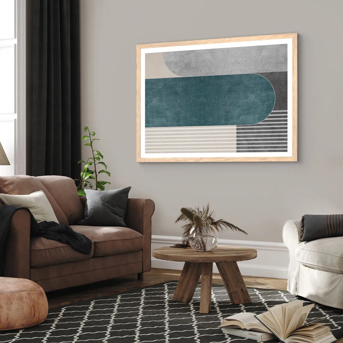 Affiche dans un chêne clair - Poster - Composition de niveaux - 100x70 cm