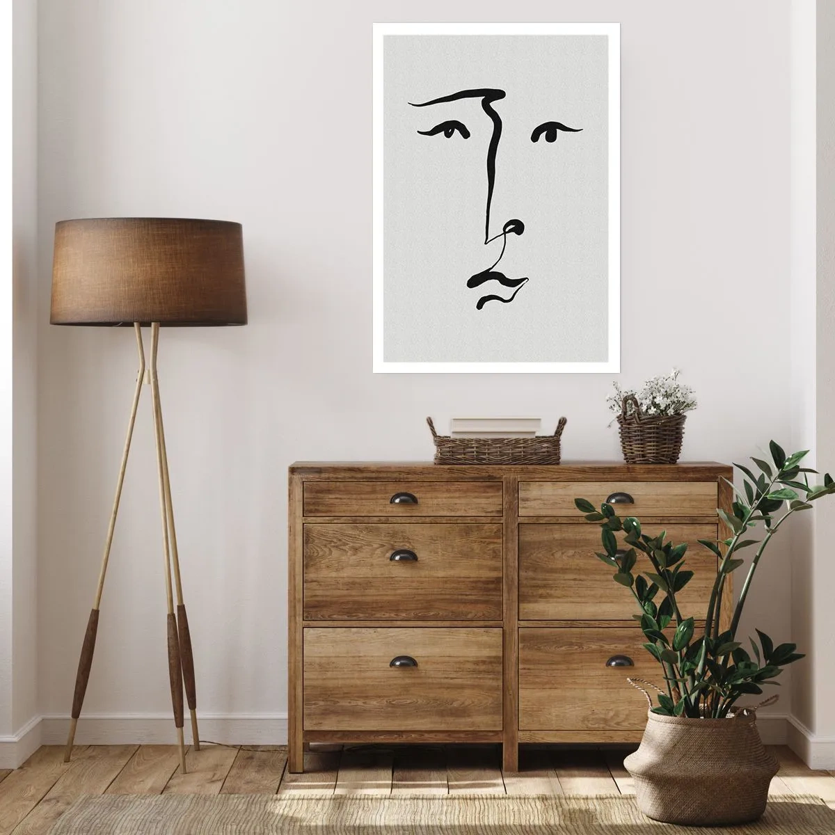 Affiche - Poster - Portrait avec une seule ligne - 61x91 cm