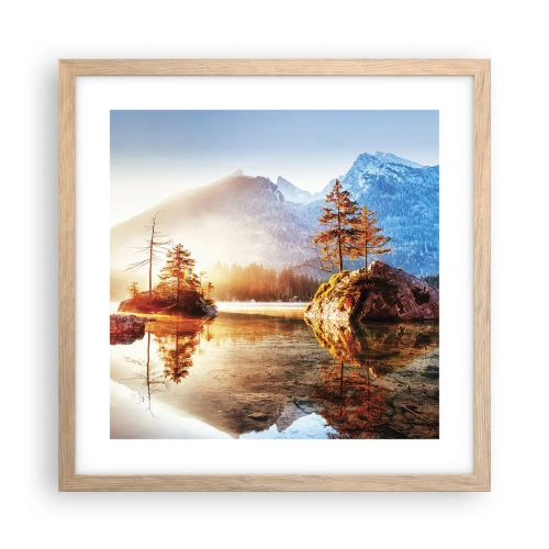 Affiche dans un chêne clair - Poster - La nature sous un nouveau jour - 40x40 cm