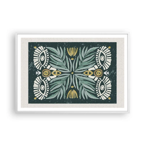 Affiche dans un cadre blanc - Poster - Comme une découpe folklorique - 100x70 cm